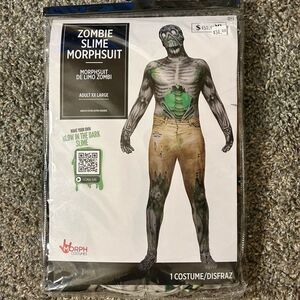 Men’s Zombie Slime Morphsuit Costume Size XXL NEW! w Glow in the Dark Slime!